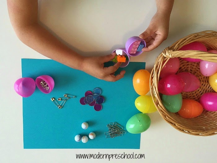 Surprise plastic egg magnetic science for kids! Explore magnets in preschool during a spring or Easter theme.
