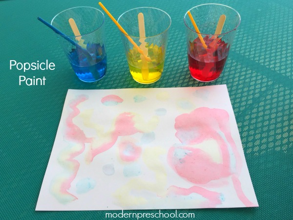 Homemade popsicle paint recipe for kids that smells delicious from Modern Preschool!