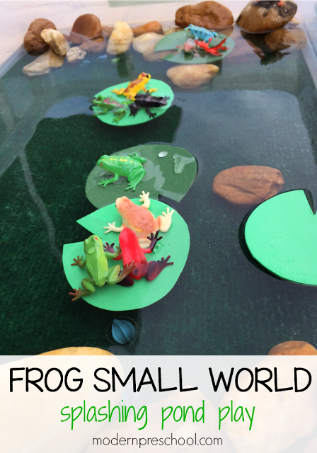 Frog small world water play for preschoolers | Modern Preschool