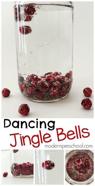 Christmas science experiment for kids with dancing jingle bells from Modern Preschool! 
