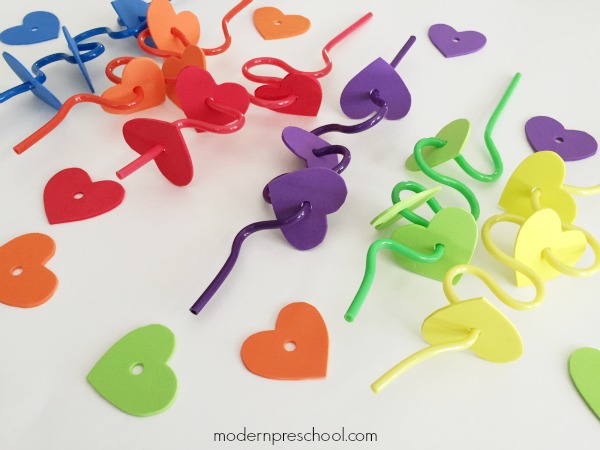 Our Color Sorting Hearts Busy Bag is easy to prep and includes lots of fine motor, color matching, Valentine's Day themed learning center work for preschoolers and toddlers to use in the classroom or at home!