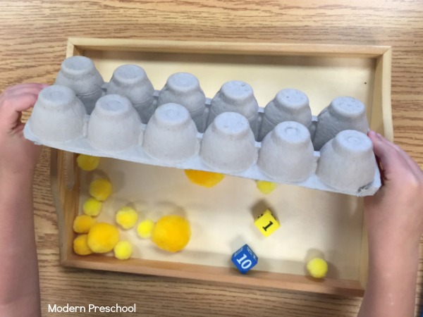 Bee pollen counting activity for preschoolers and toddlers! Practice identifying numbers, counting, and strengthening fine motor skills while transferring pretend pollen!