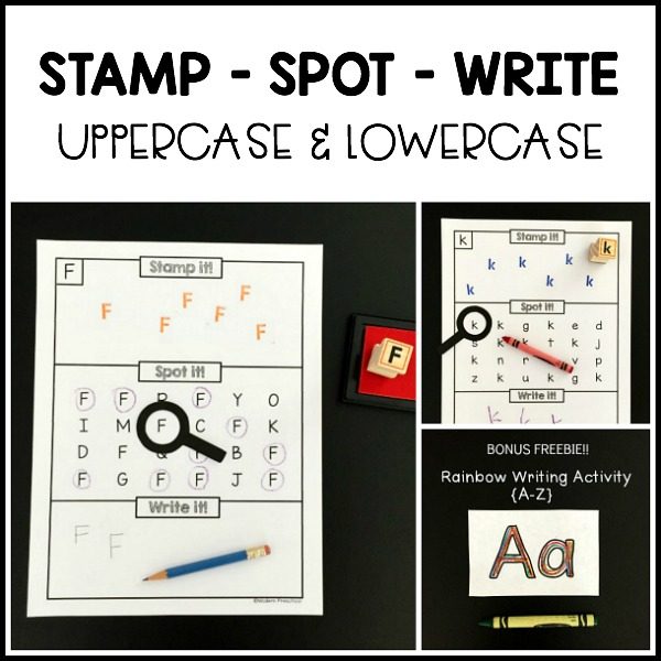 Mastering uppercase and lowercase letter skills is made easy with the Alphabet Stamp Spot Write It set! Practice letter formation and recognition.