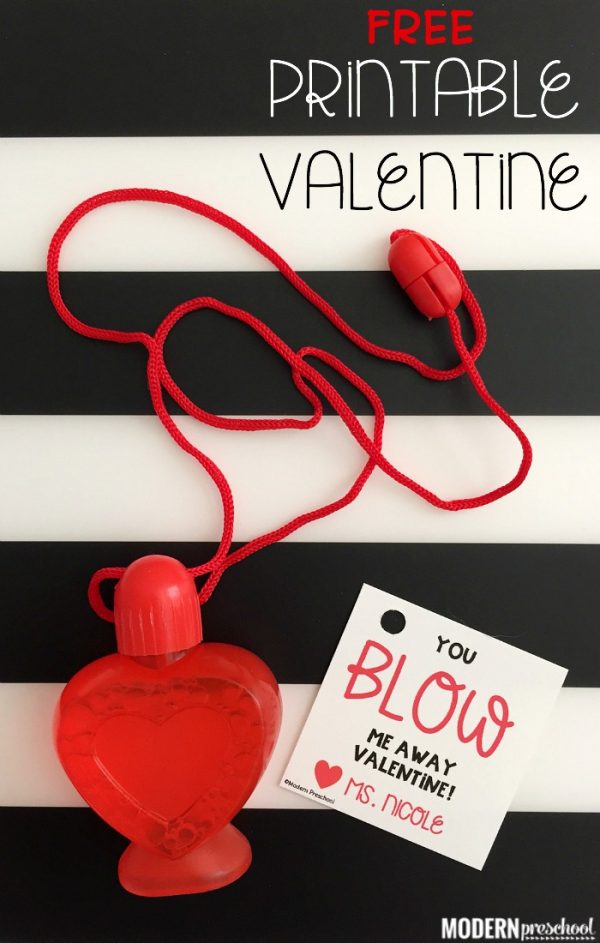 Printable Bubbles Valentines for Kids