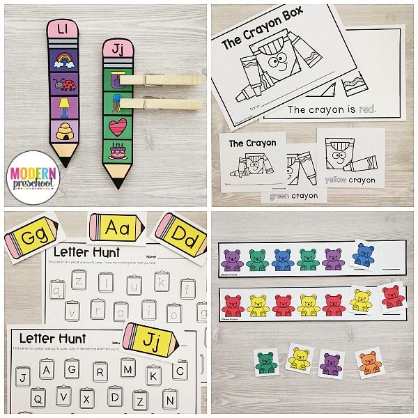 Perfect printable BACK TO SCHOOL Literacy & Math Centers are low prep and completely engaging and fun for preschool, prek, kindergarten!