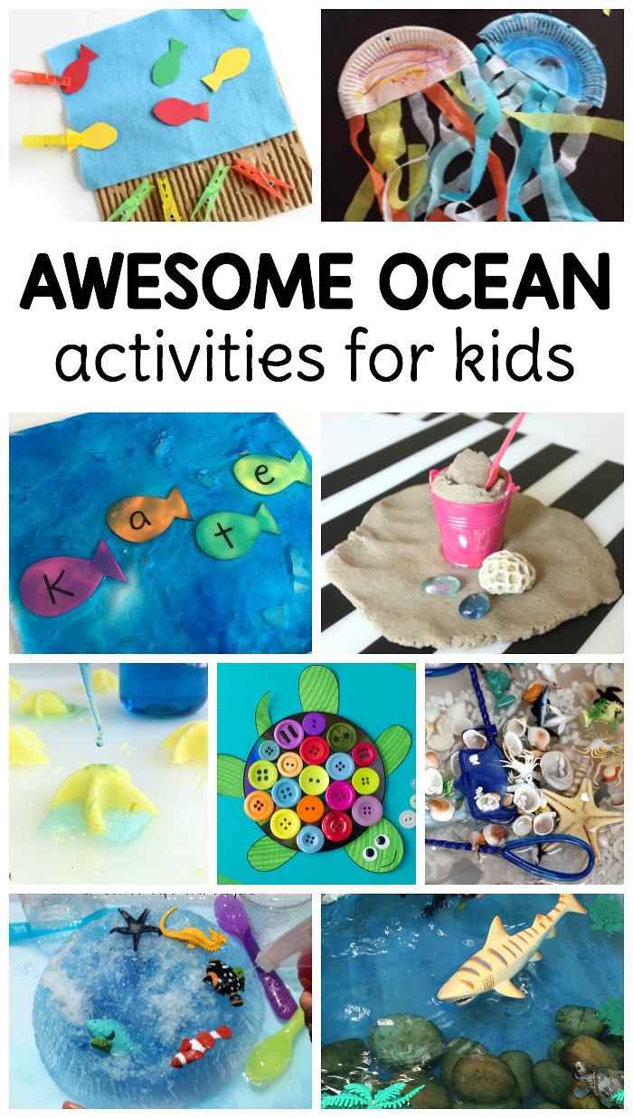 24 awesome OCEAN ACTIVITIES that include science, crafts, sensory play, play dough, fine motor and more for preschool & kindergarten!