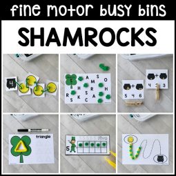 SHAMROCKS Fine Motor Busy Bins for St. Patrick's Day - Modern Preschool