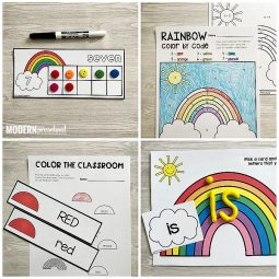 RAINBOWS Literacy & Math Centers - Modern Preschool