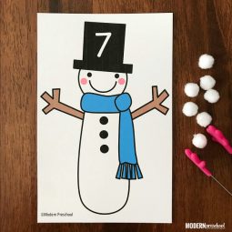 Snowman Number Counting Mats
