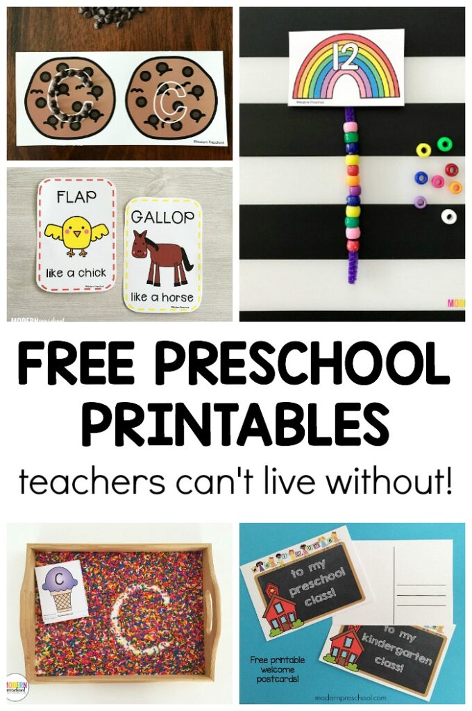 The BEST top 5 printables preschool teachers can't live without to get through the school year successfully include lteracy, math, fine and gross motor fun!
