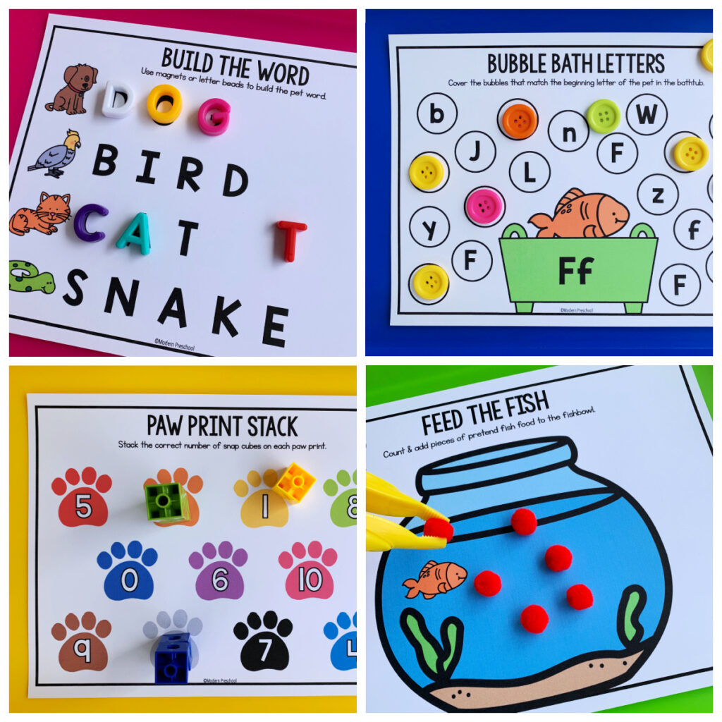PETS Preschool Print &amp; Play Mats - Modern Preschool