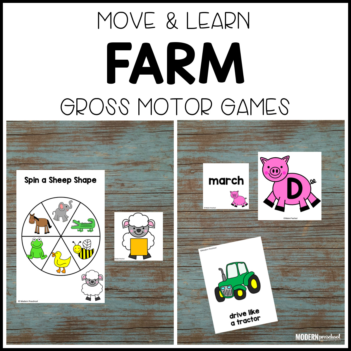 Farm Move & Learn Gross Motor Games - Modern Preschool